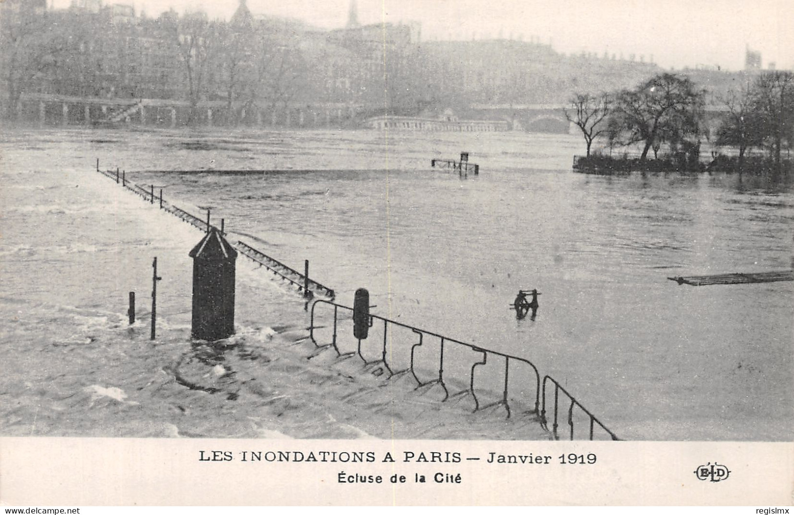 75-PARIS INONDE ECLUSE DE LA CITE-N°T1042-G/0351 - Paris Flood, 1910
