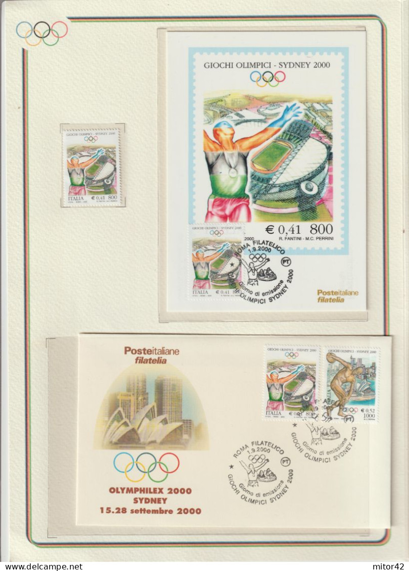 1-Giuochi Olimpici-3 Cartoline+1F.D.C+2 Francoboll Con Annulli Speciali In Folder Edito Da Poste Italiane-vedi Scansioni - Soccer