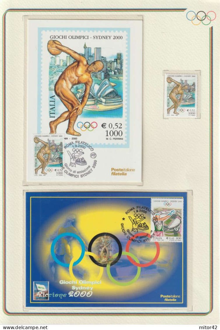 1-Giuochi Olimpici-3 Cartoline+1F.D.C+2 Francoboll Con Annulli Speciali In Folder Edito Da Poste Italiane-vedi Scansioni - Soccer