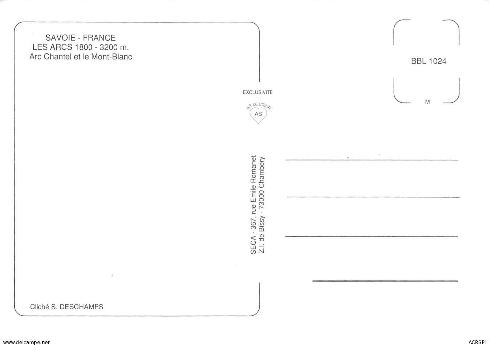 LES ARCS  Arc Chantel   BOURG SAINT MAURICE   31 (scan Recto-verso)MA2292Bis - Bourg Saint Maurice