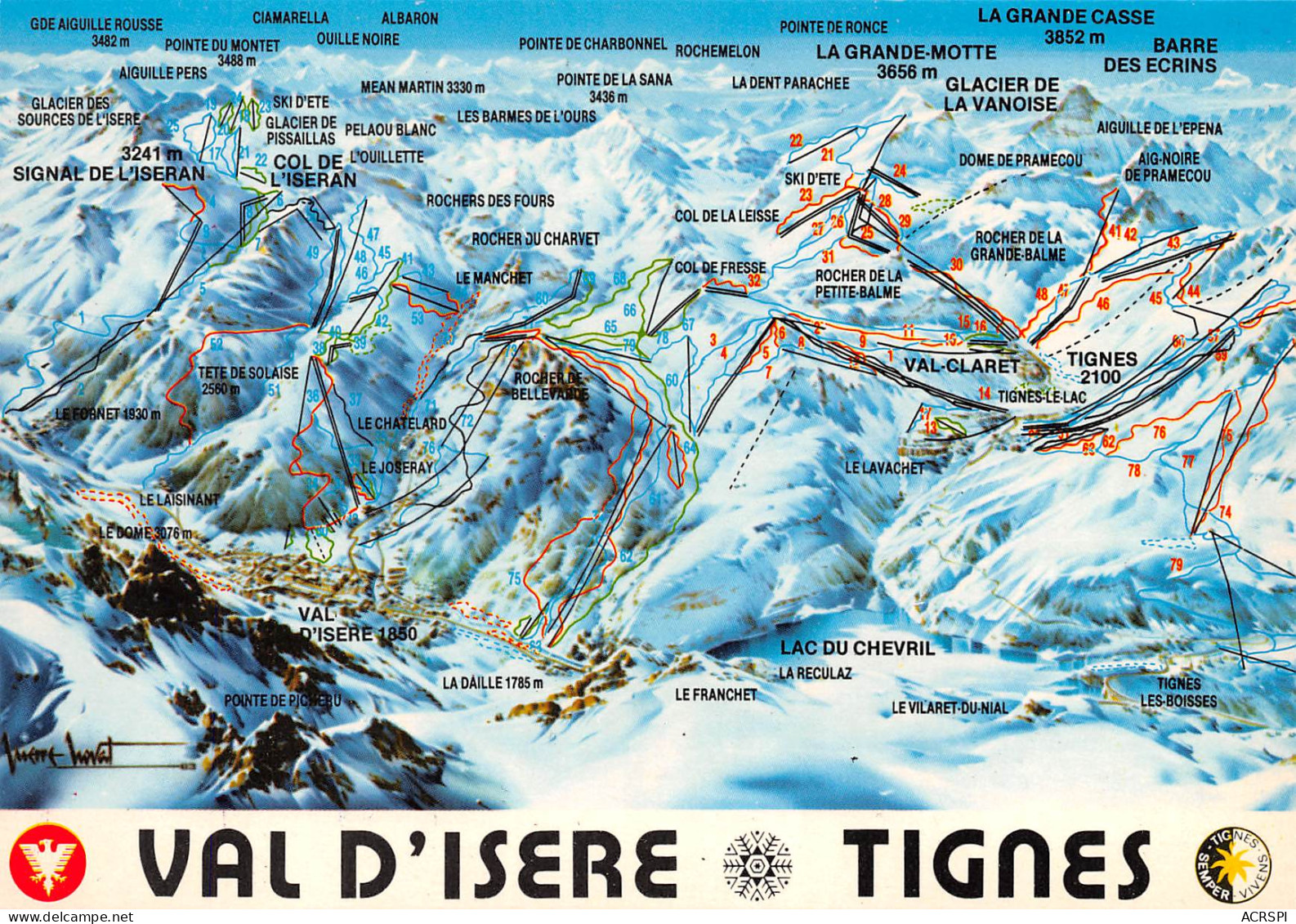 VAL D'ISERE  TIGNES  Le Domaine Skiable  11 (scan Recto-verso)MA2292Ter - Val D'Isere