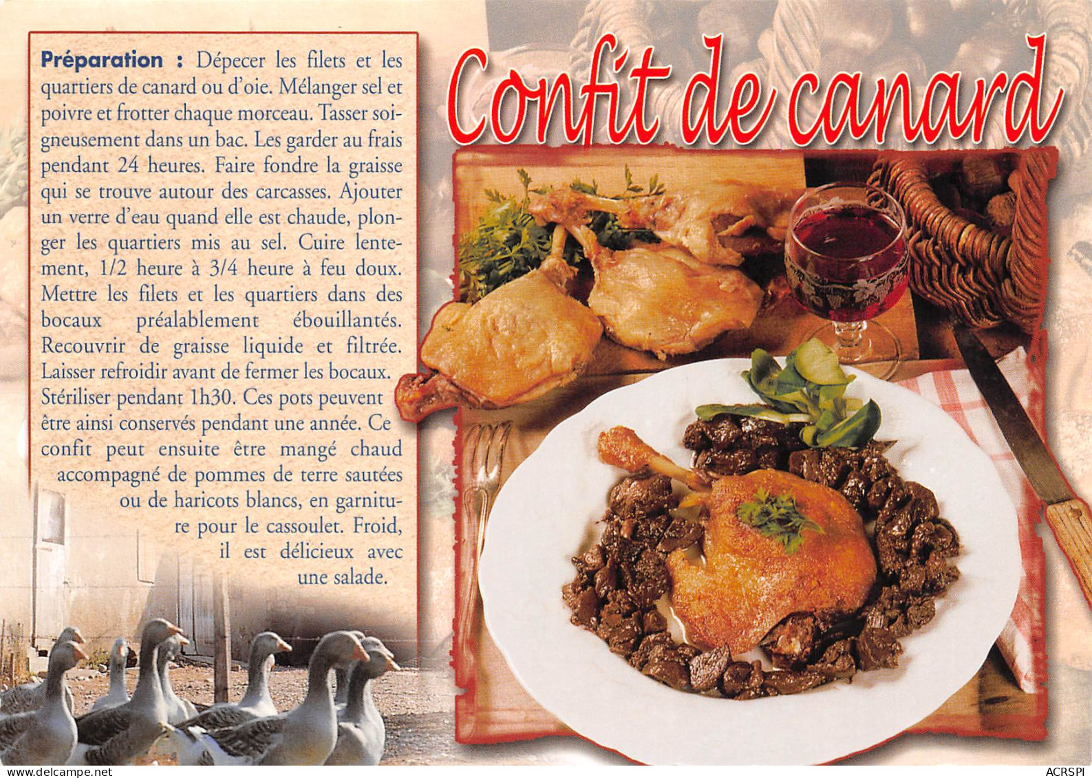 Recette  Confit De Canard  Auch  34 (scan Recto-verso)MA2293 - Recetas De Cocina