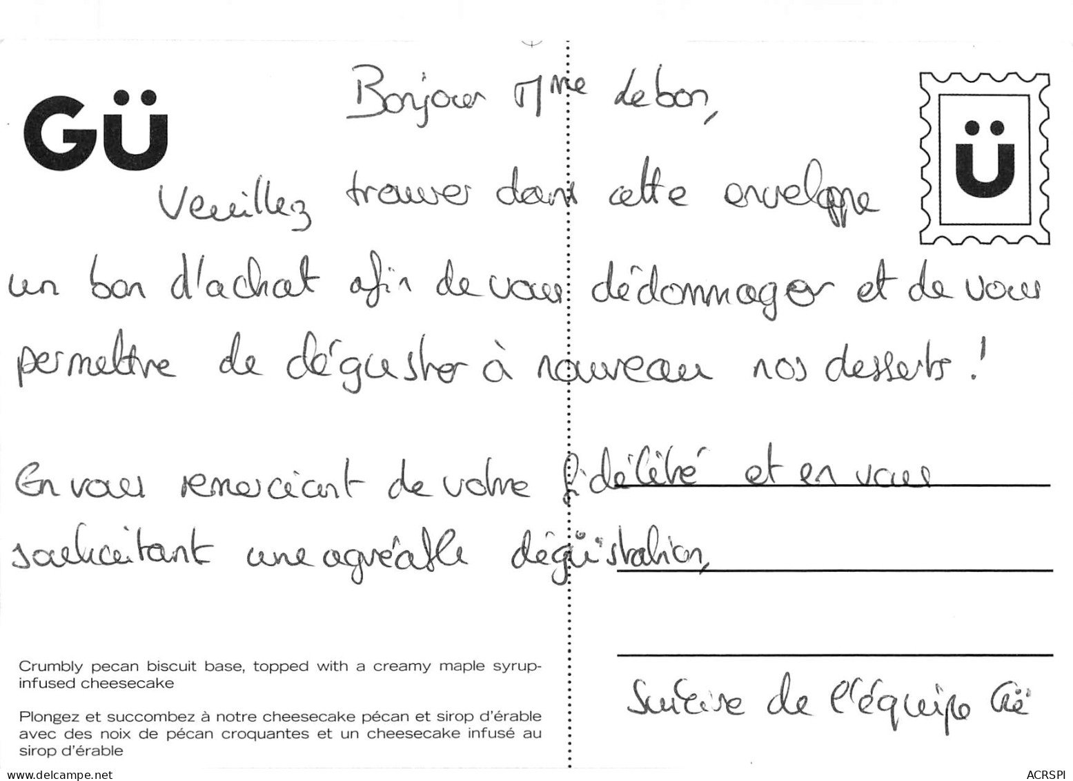 Recette  CRUMBLY PECAN CHEESECAKE Sirop D'érable  36 (scan Recto-verso)MA2293 - Küchenrezepte