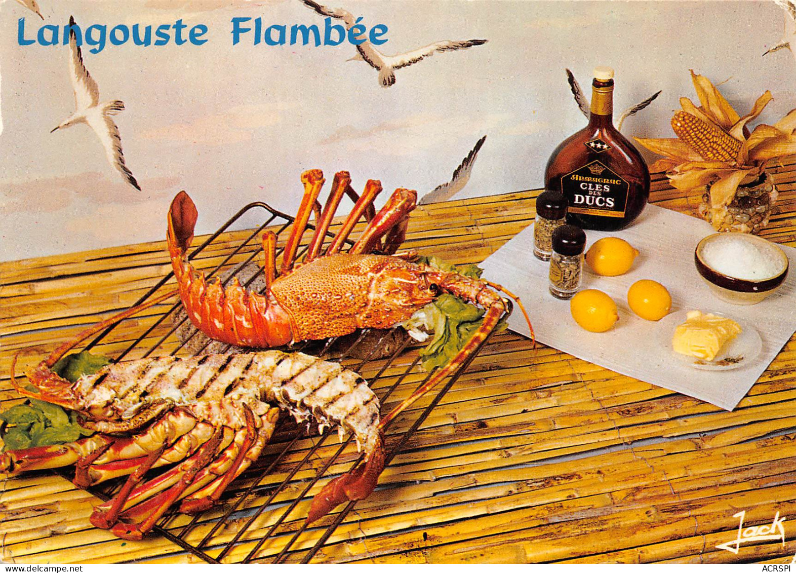 Recette  LANGOUSTE FLAMBEE  Armagnac Clef Des Ducs  42 (scan Recto-verso)MA2293 - Recipes (cooking)