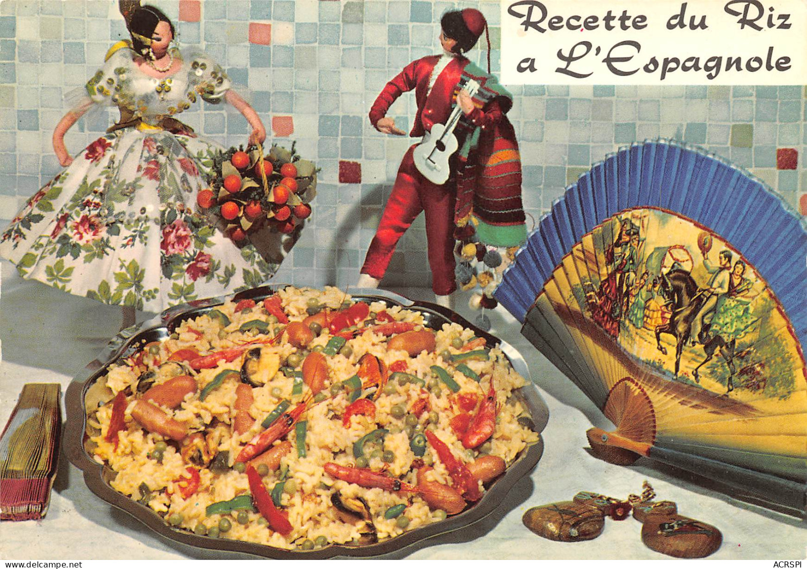 Recette  Riz à L'espagnole  PAELLA   47 (scan Recto-verso)MA2293 - Recettes (cuisine)