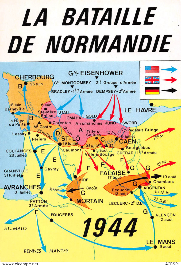 Militaria 1945 La Bataille De Normandie 1944 Débarquement   2 (scan Recto-verso)MA2293Bis - Weltkrieg 1939-45