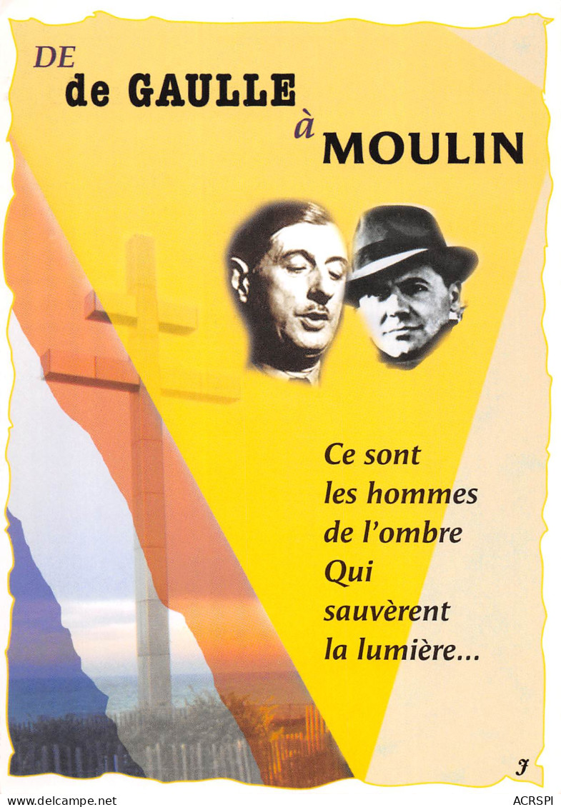 Militaria 1944 De DE GAULLE à MOULIN  Débarquement  Normandie  5 (scan Recto-verso)MA2293Bis4 - Guerra 1939-45