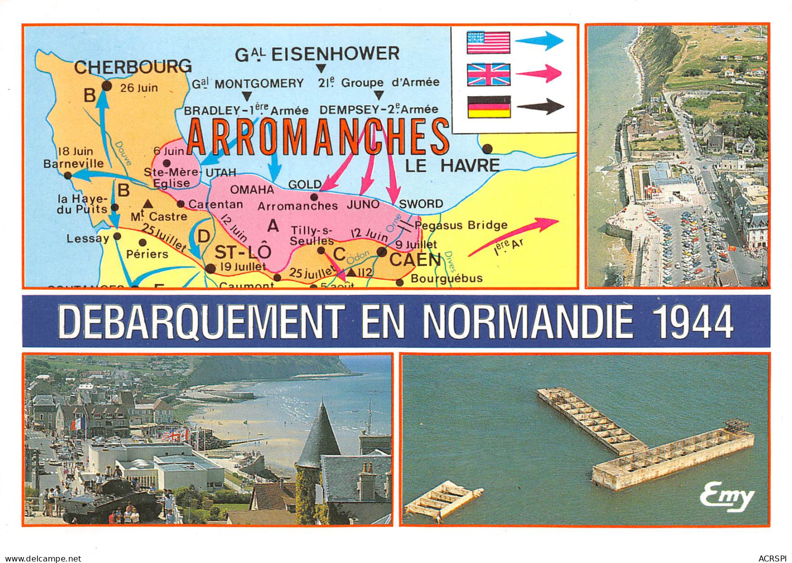 Militaria  Juin 1944 ARROMANCHES Débarquement Normandie Calvados  8  (scan Recto-verso)MA2293Bis4 - Oorlog 1939-45