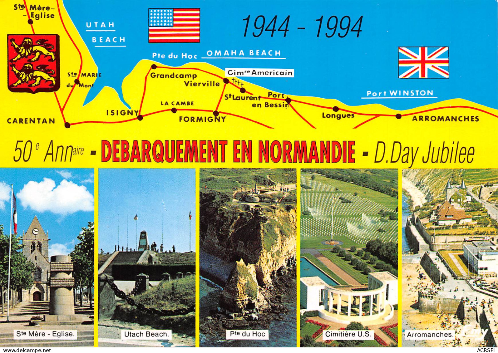 Militaria  Juin 1944 Omaha BERNIERES Sur MER Cricqueville-en-Bessin Arromanches  27 (scan Recto-verso)MA2293Bis4 - Guerra 1939-45