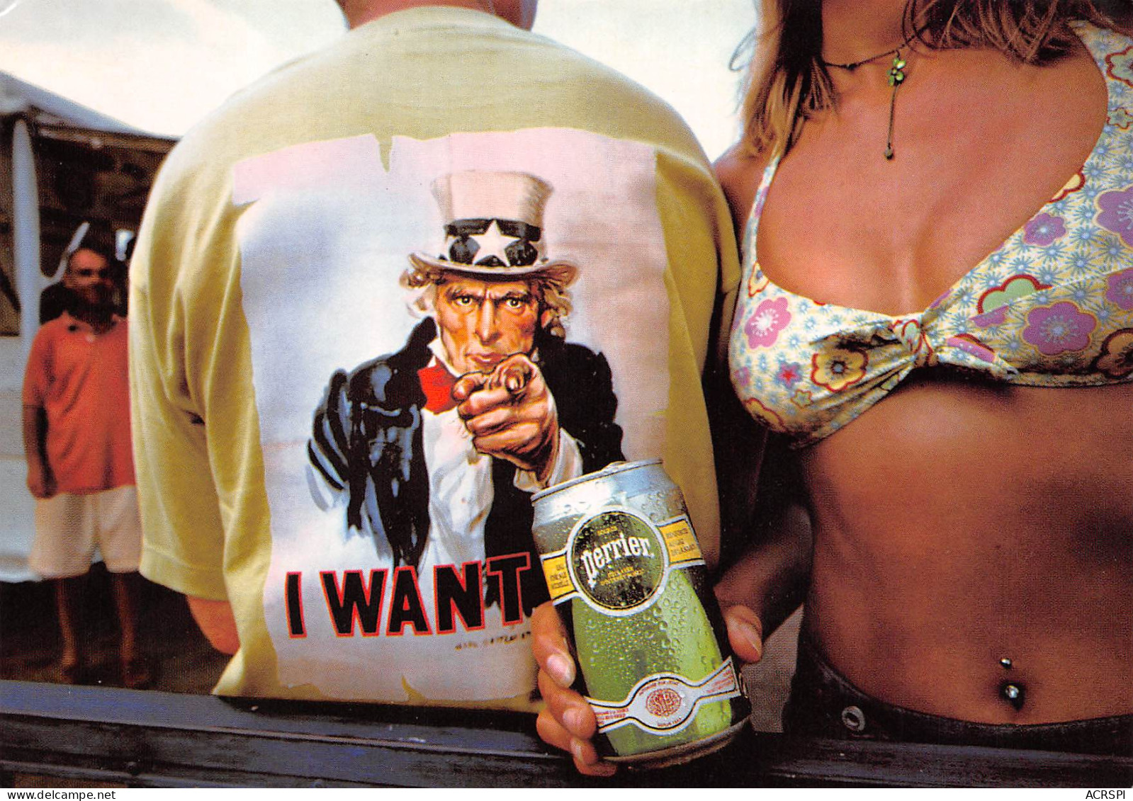 I WANT PERRIER  Publicité PUB  Bulles FEMME   Nu Nude Desnudo Nudo Nacktes Weib  42(scan Recto-verso)MA2294 - Advertising