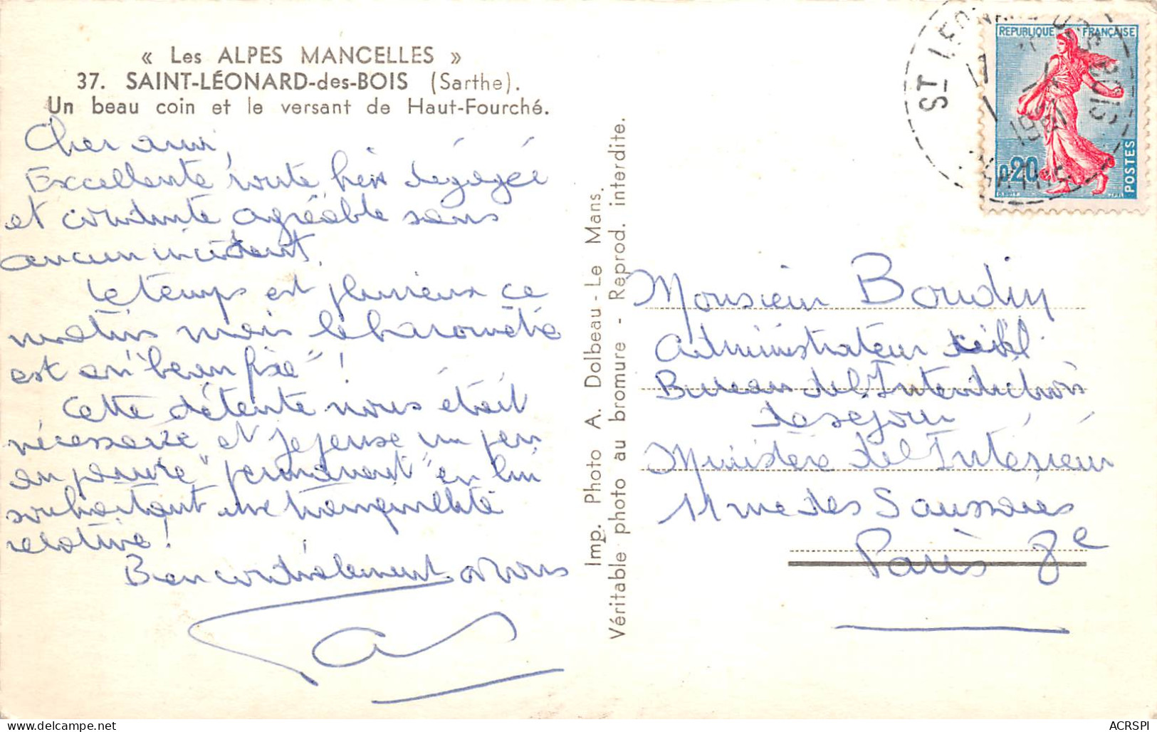 SAINT LEONARD DES BOIS  Haut Fourché Alpes Mancelles   39 (scan Recto-verso)MA2294Bis - Saint Leonard Des Bois