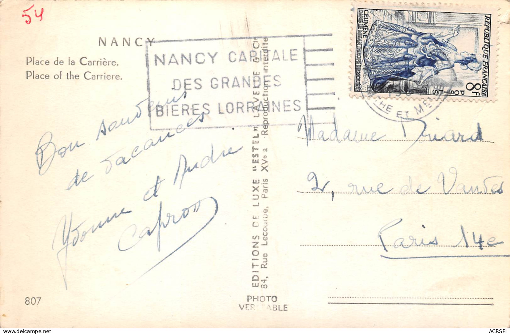 NANCY Place De La Carriere  44 (scan Recto-verso)MA2294Bis - Nancy