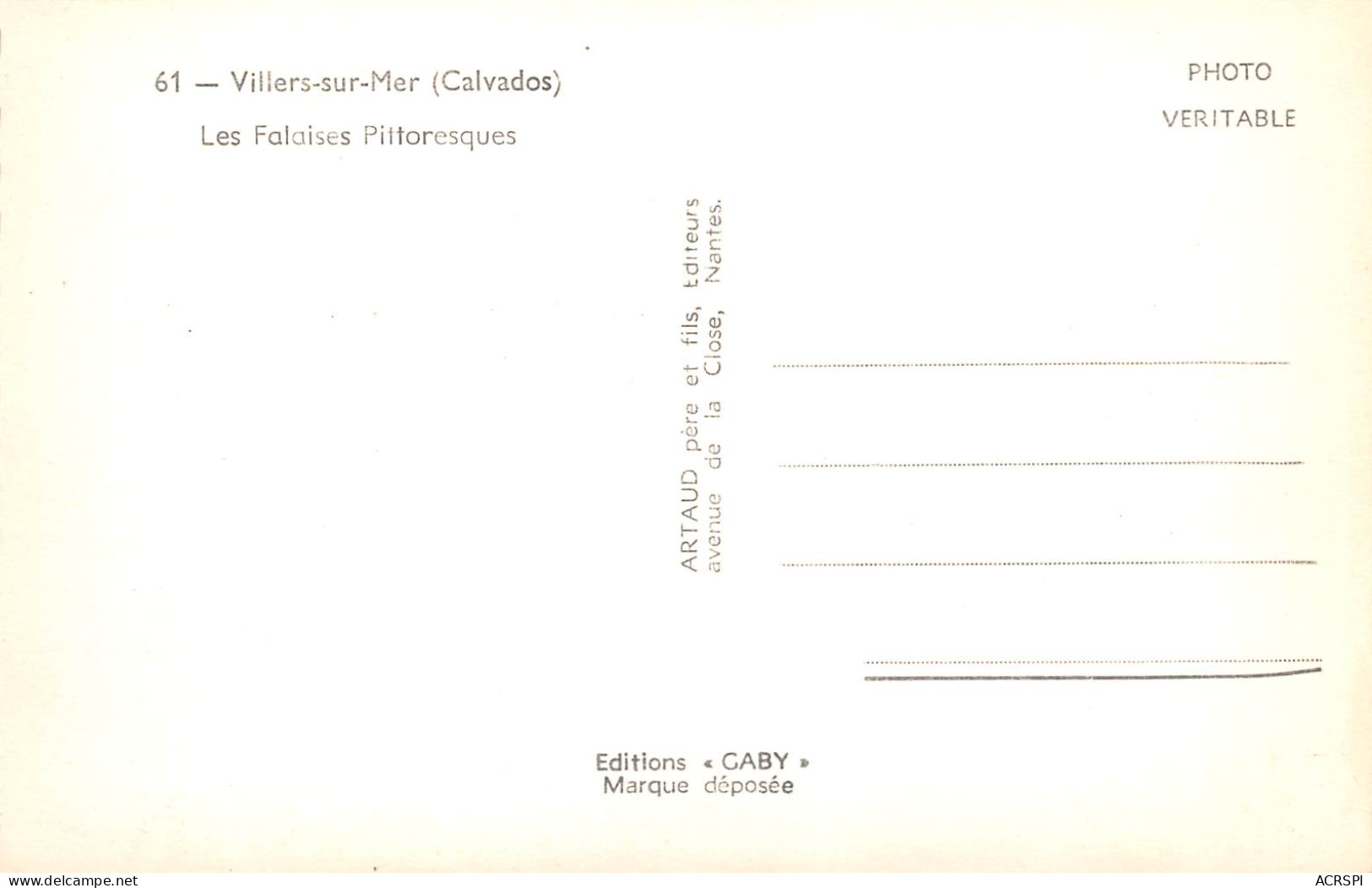VILLERS SUR MER  Les Falaises Pitoresques  53 (scan Recto-verso)MA2294Bis - Villers Sur Mer