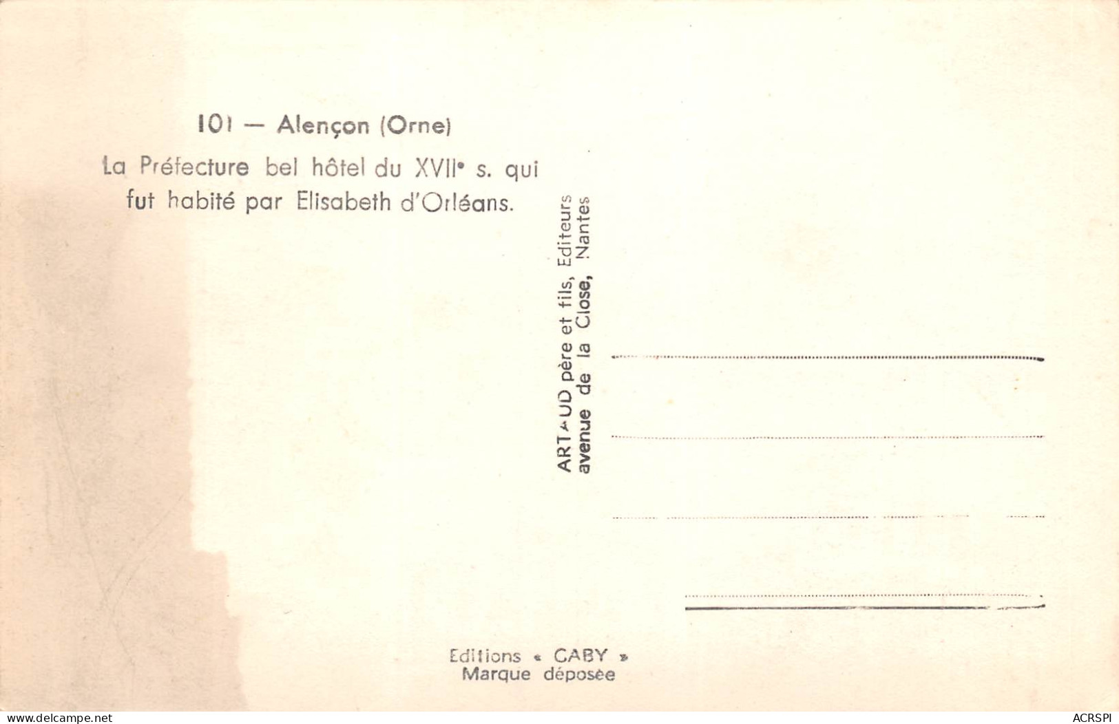 ALENCON La Préfecture   63 (scan Recto-verso)MA2294Bis - Alencon