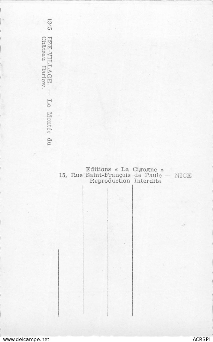 Eze Sur Mer Montée Du Chateau Barlow   13 (scan Recto-verso)MA2294Ter - Eze