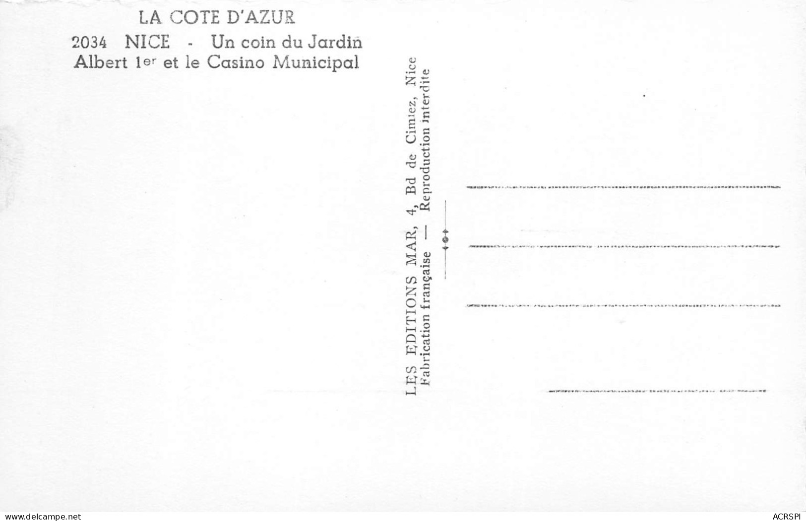 NICE  Jardin Albert 1er   20 (scan Recto-verso)MA2294Ter - Parques, Jardines