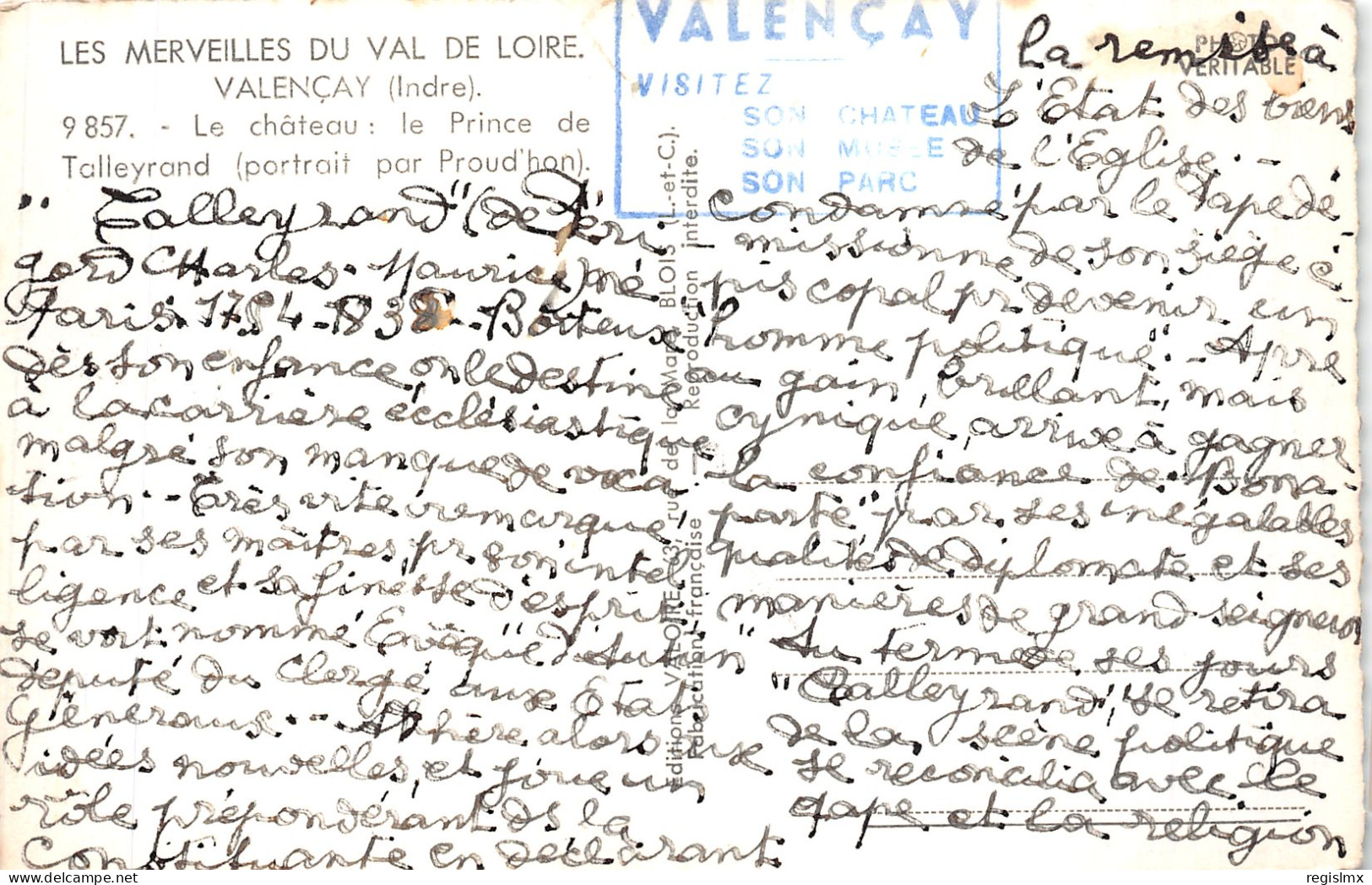 36-VALENCAY LE CHATEAU-N°T1044-B/0153 - Other & Unclassified