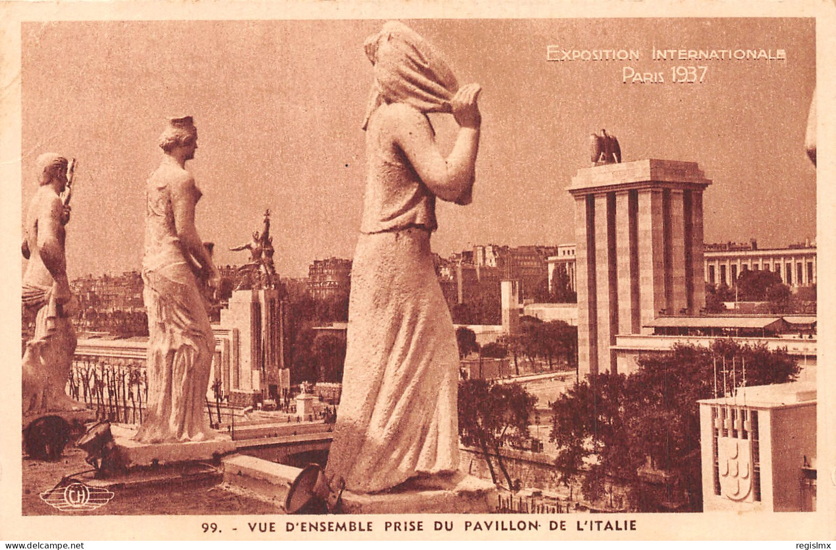 75-PARIS EXPOSITION INTERNATIONALE 1937 PAVILLON D Italie-N°T1044-A/0323 - Ausstellungen