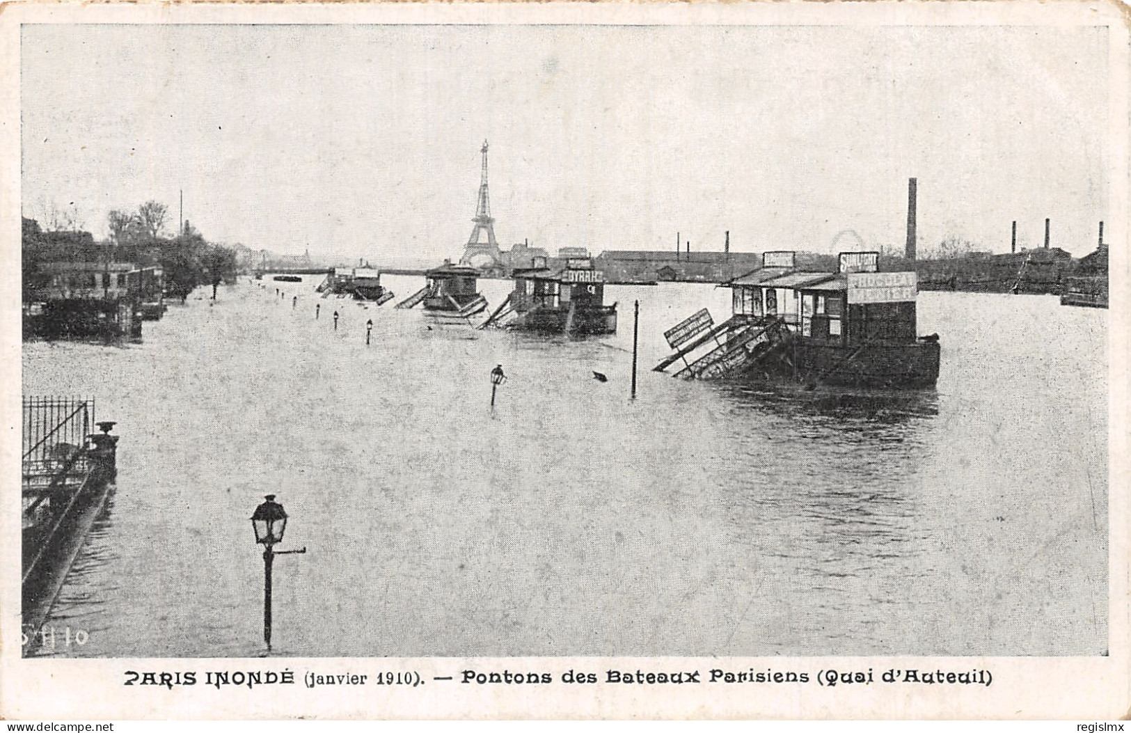 75-PARIS INNONDE PONTONS DES BATEAUX-N°T1044-A/0327 - Überschwemmung 1910