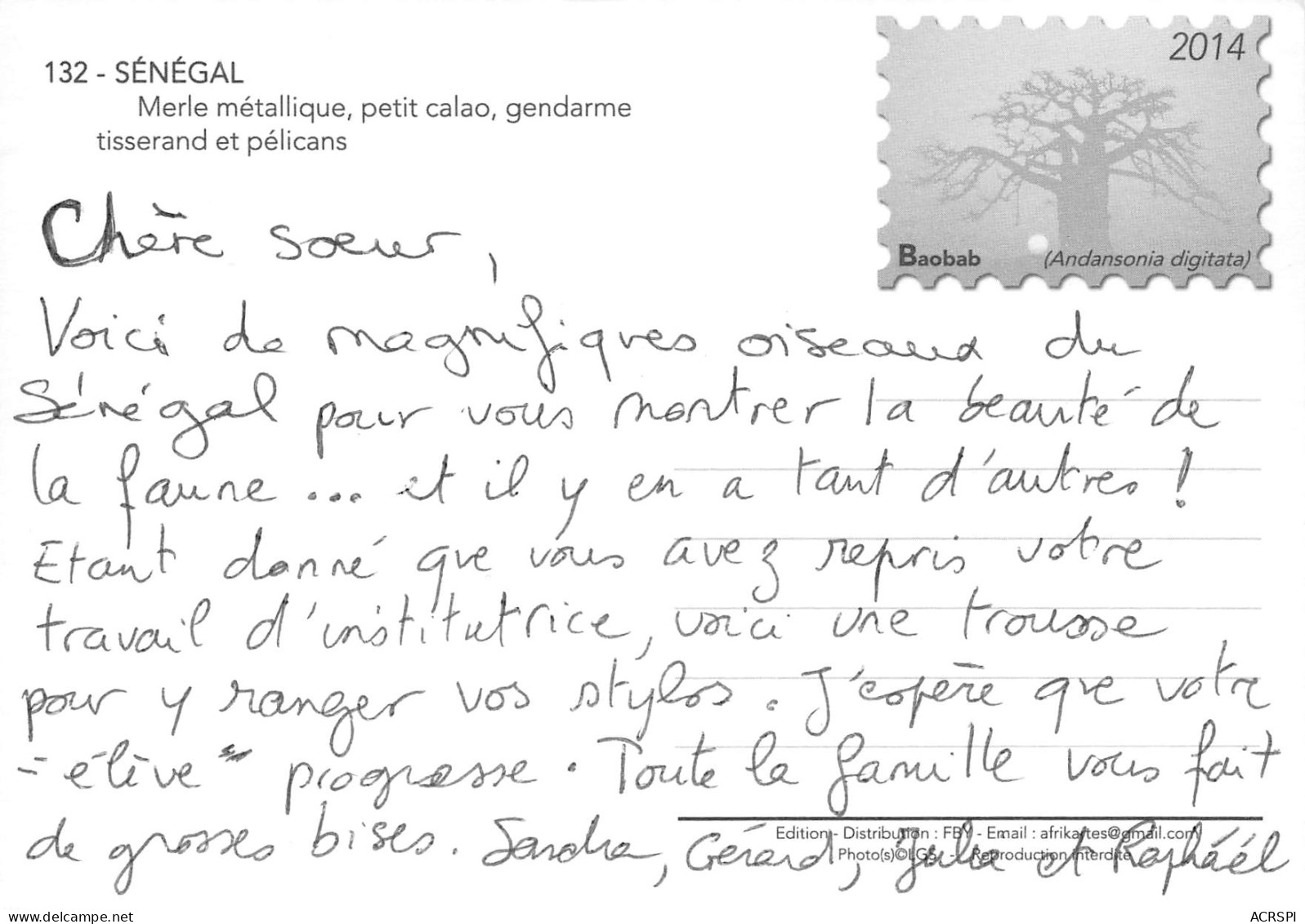 SENEGAL  Merle Métallique Petit CALAO Gendarme Tisserand Et Pélicans  29  (scan Recto-verso)MA2295Ter - Senegal
