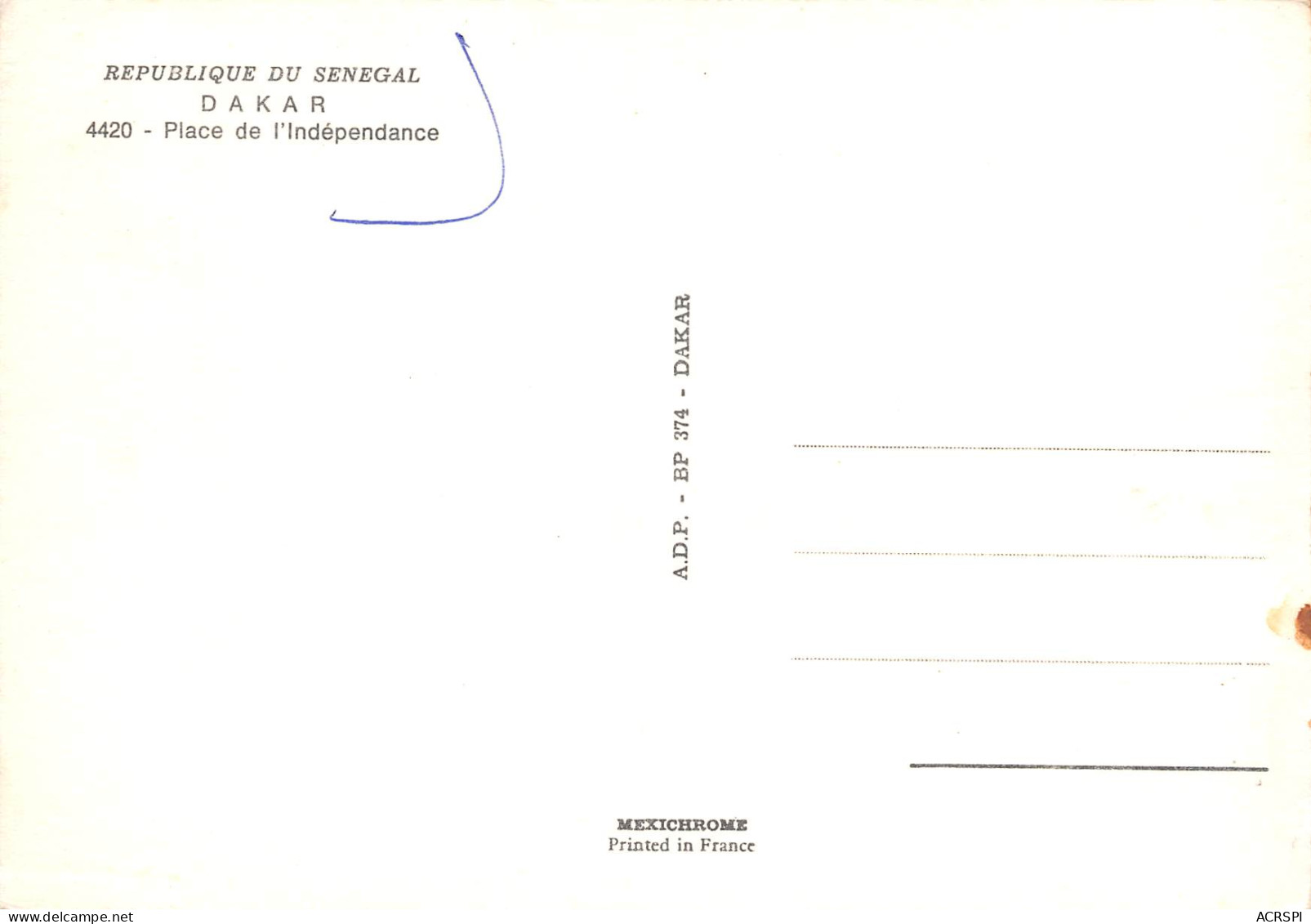 SENEGAL  DAKAR Place De L'indépendance  33  (scan Recto-verso)MA2295Ter - Senegal