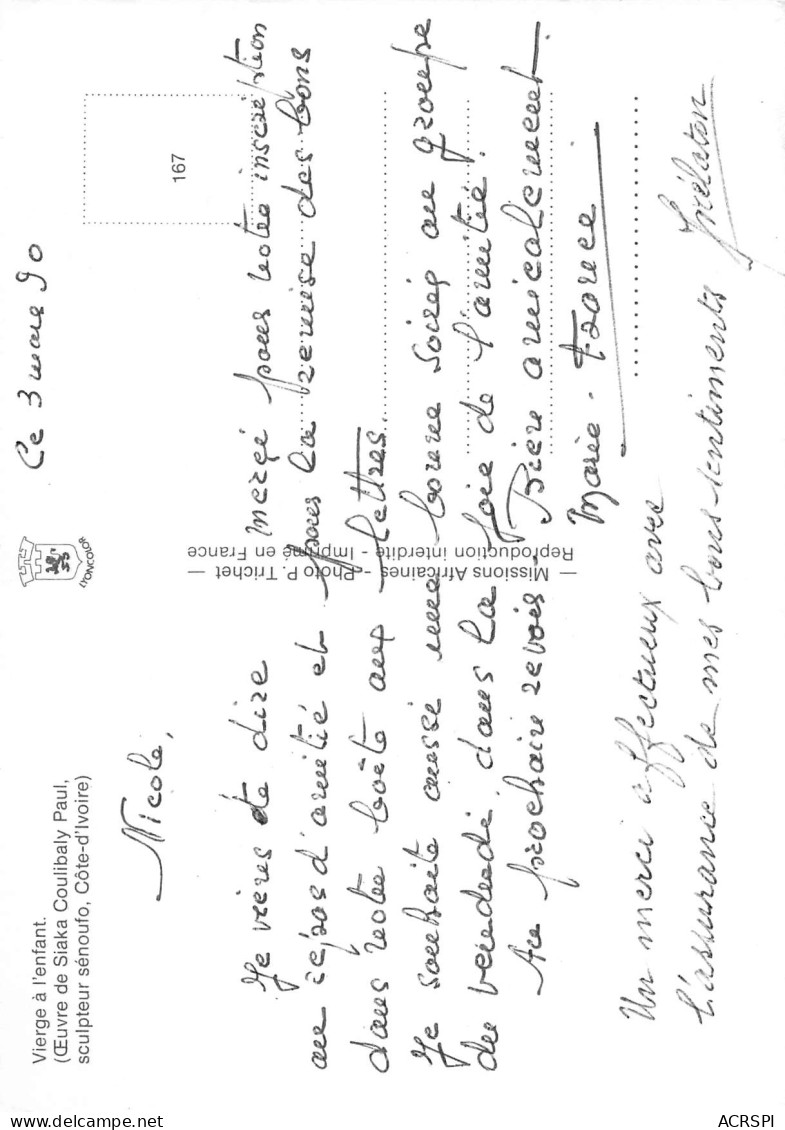 SIAKA COULIBALY PAUL VIERGE à L'ENFANT 1052 ABIDJAN 28 - II Plateaux  Cote D'ivoire 22  (scan Recto-verso)MA2295Und - Ivory Coast