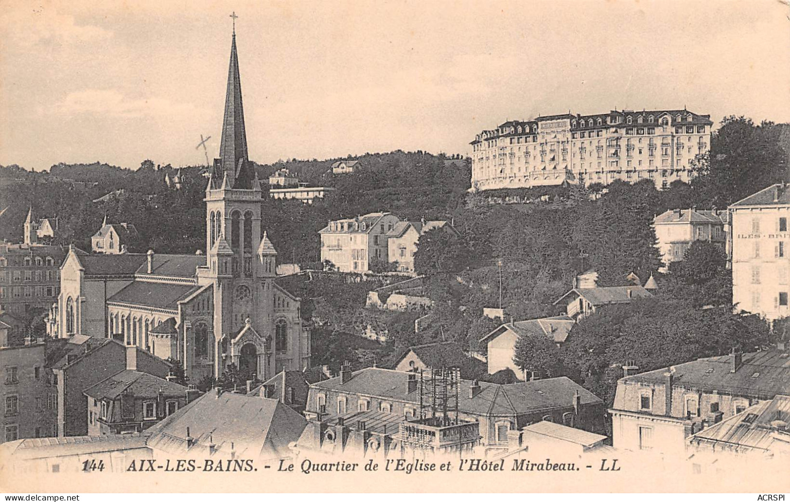 AIX Les BAINS  église Et Hotel MIRABEAU   7 (scan Recto-verso)MA2295Vic - Aix Les Bains