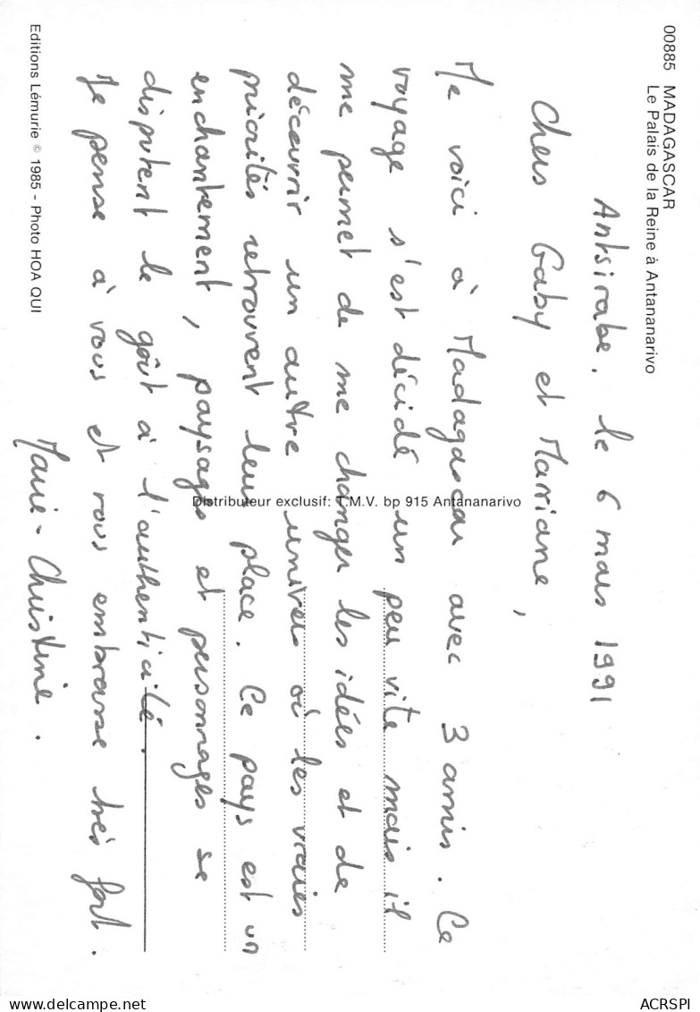 MADAGASCAR Palais De La Reine à ANTANANARIVO   1   (scan Recto-verso)MA2296 - Madagaskar