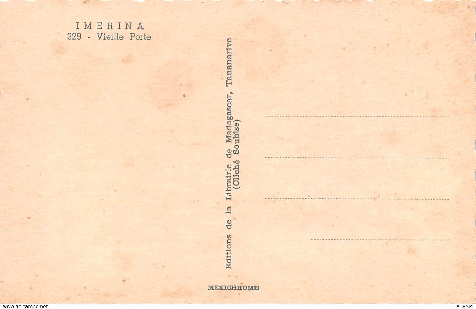 MADAGASCAR IMERINA Vieille Porte  ANTANANARIVO  Tananarive 2   (scan Recto-verso)MA2296 - Madagascar