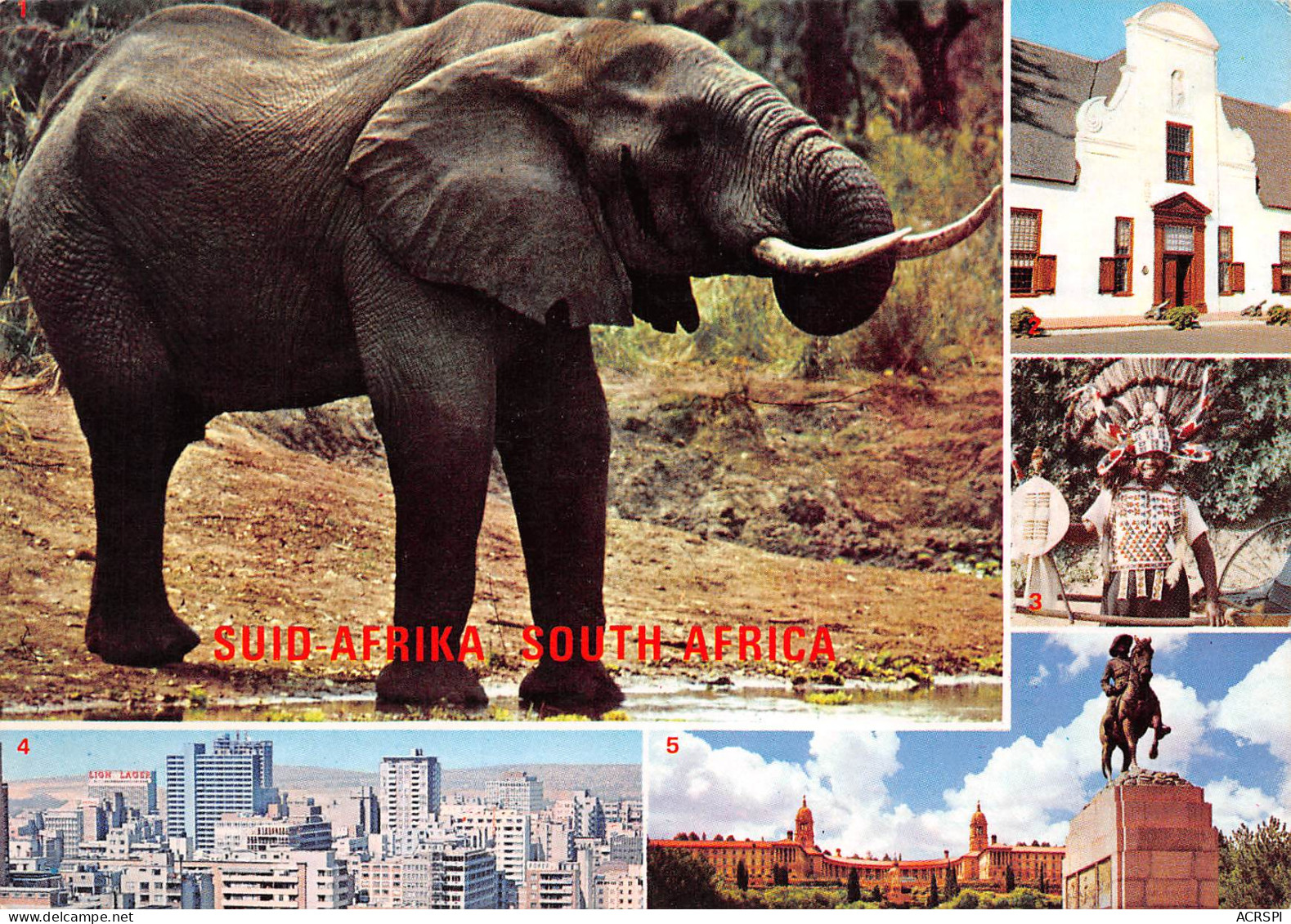 South Africa   Elephant  Cape Town  Johannesburg Pretoria Durban 27 (scan Recto-verso)MA2296 - Afrique Du Sud