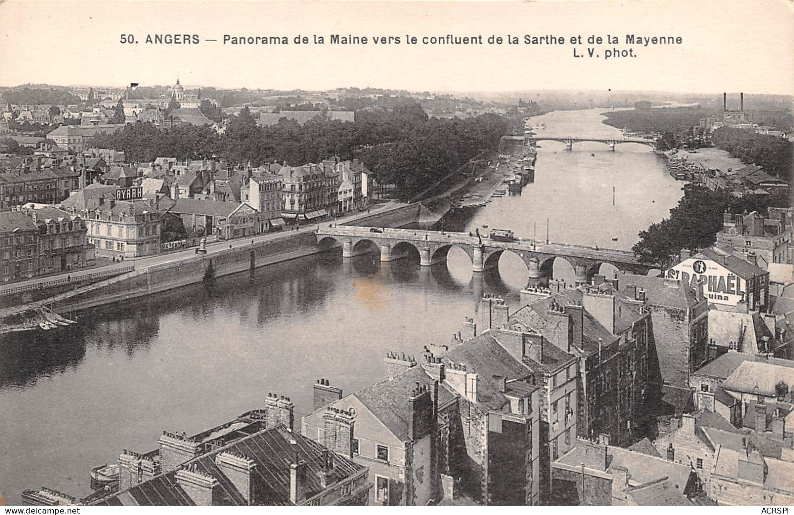 ANGERS  Panorama De La Maine Vers Le Confluent De La Sarthe Et La Mayenne  9 (scan Recto-verso)MA2296Bis - Angers