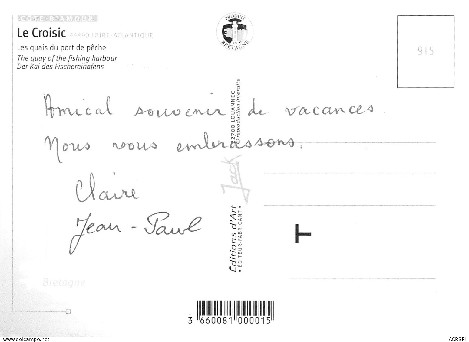 LE  CROISIC  Le Port  Les Quais  18 (scan Recto-verso)MA2296Ter - Le Croisic