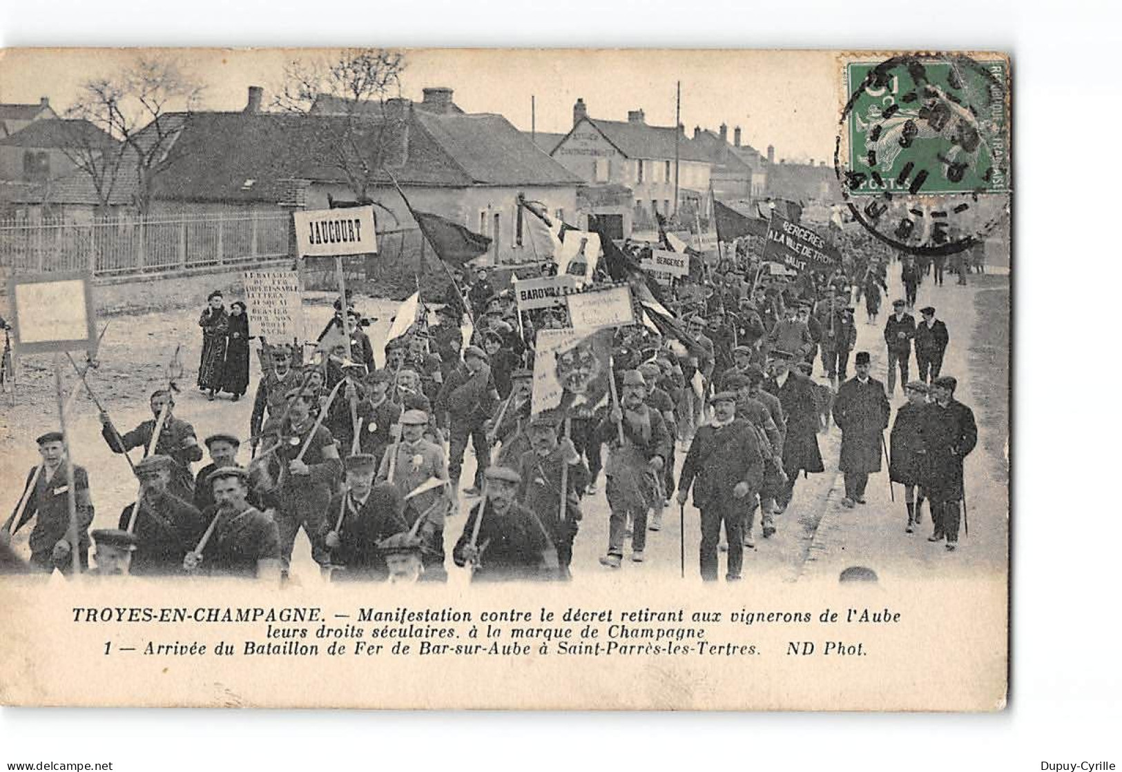 TROYES EN CHAMPAGNE - Manifestation - Arrivée Du Bataillon De Fer De Bar Sur Aube - Très Bon état - Troyes