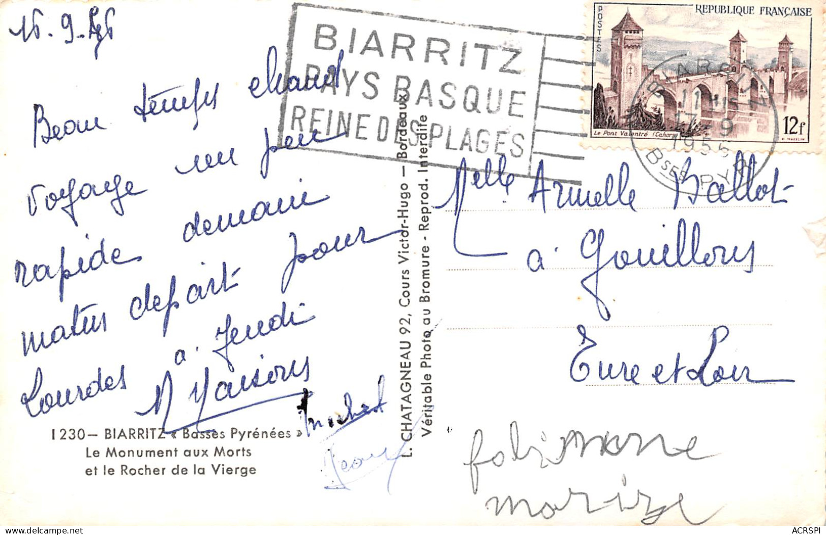 BIARRITZ  Monument Aux Morts   21 (scan Recto-verso)MA2297 - Biarritz