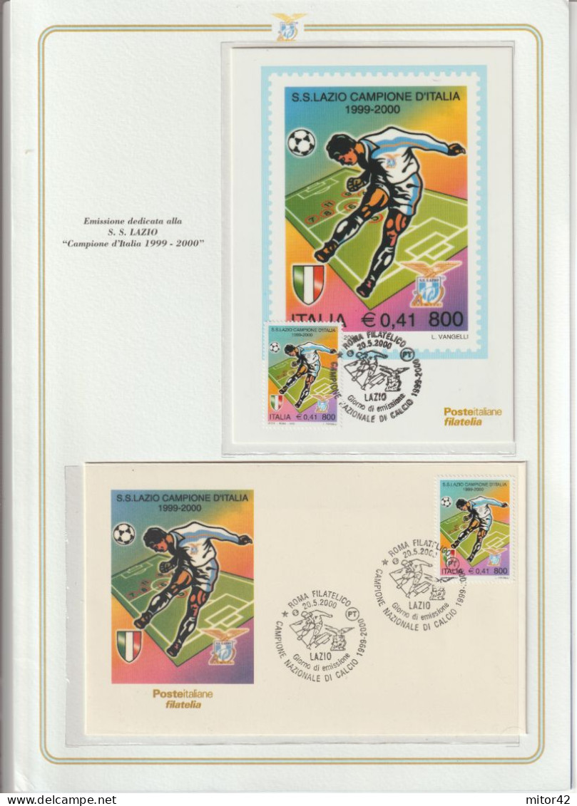 3--Lazio Campione-12 Francoboll+1 Cartolina+1F.D.C Con Annulli Speciali In Folder Edito Da Poste Italiane-vedi Scansioni - Soccer