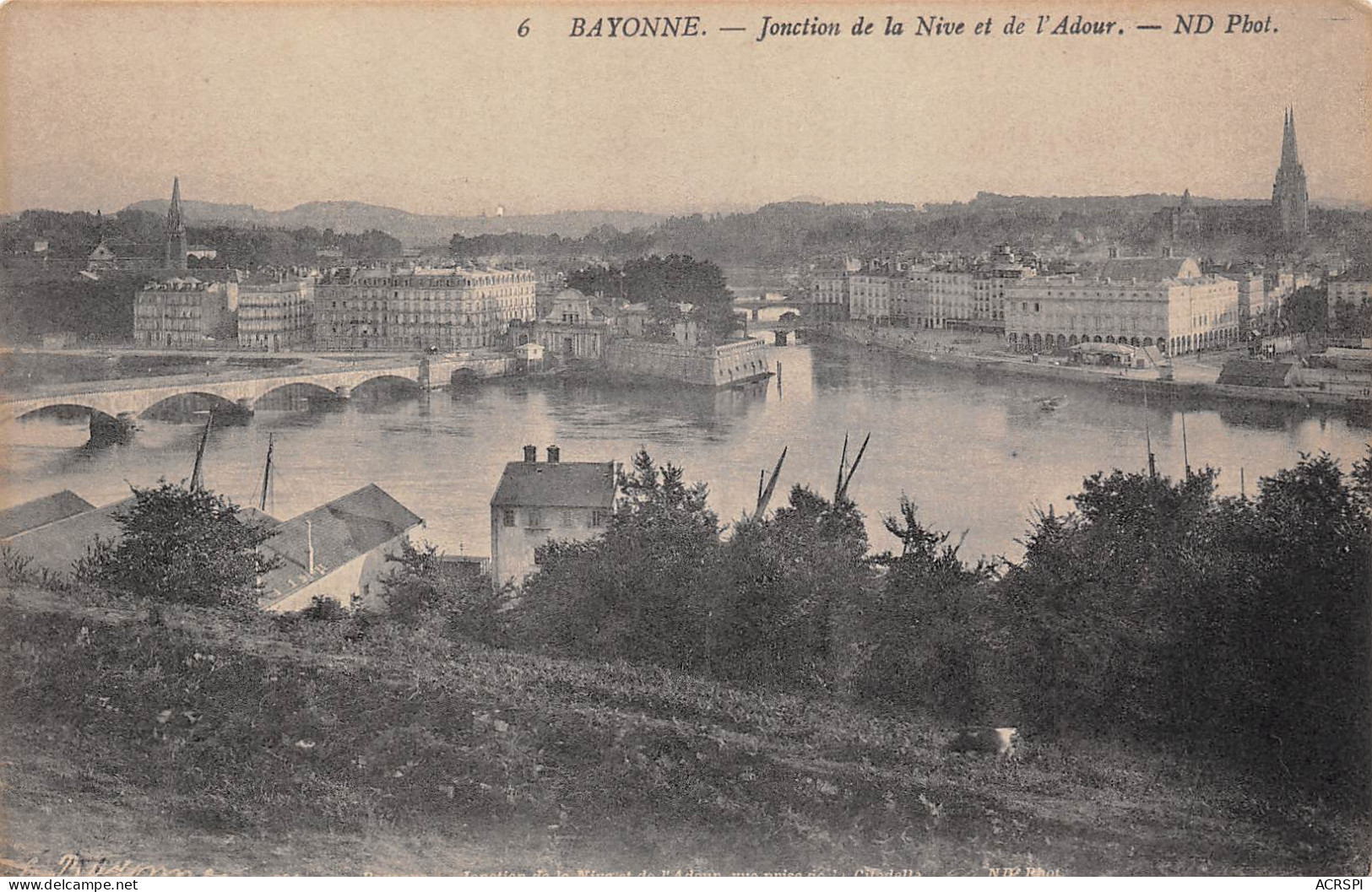 BAYONNE  Jonction De La Nive Et De L'Adour   59 (scan Recto-verso)MA2297 - Bayonne