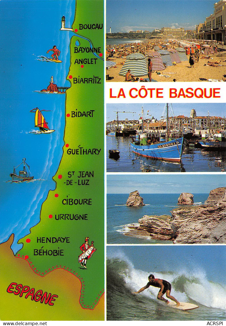 Biarritz Saint Jean De Luz Hendaye  Certa Du 64 PA Map 65 (scan Recto-verso)MA2297 - Eaux Bonnes