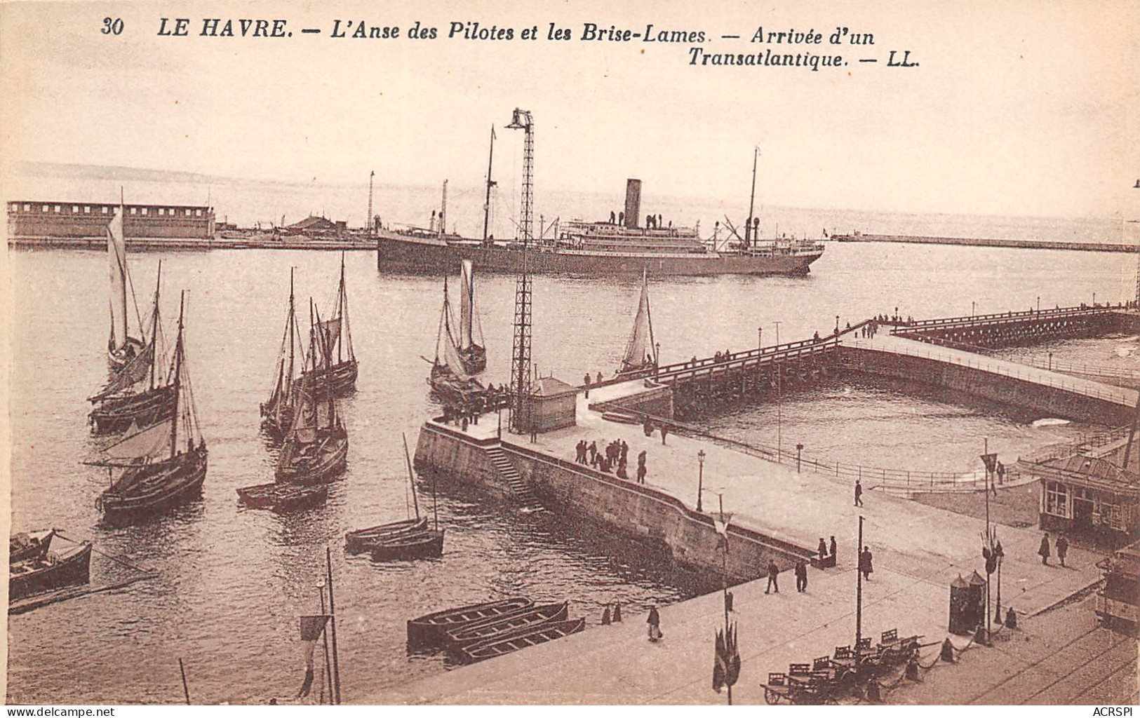 LE HAVRE  Arrivée D'un Transatlantique    55 (scan Recto-verso)MA2297Bis - Portuario