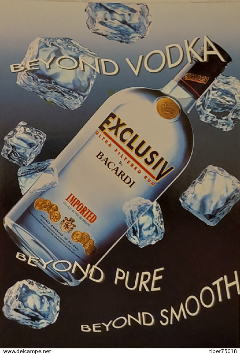 Carte Postale - The Exclusiv Martini By Bacardi (boisson - Alcool) Beyond Vodka, Beyond Pure, Beyond Smooth - Reclame