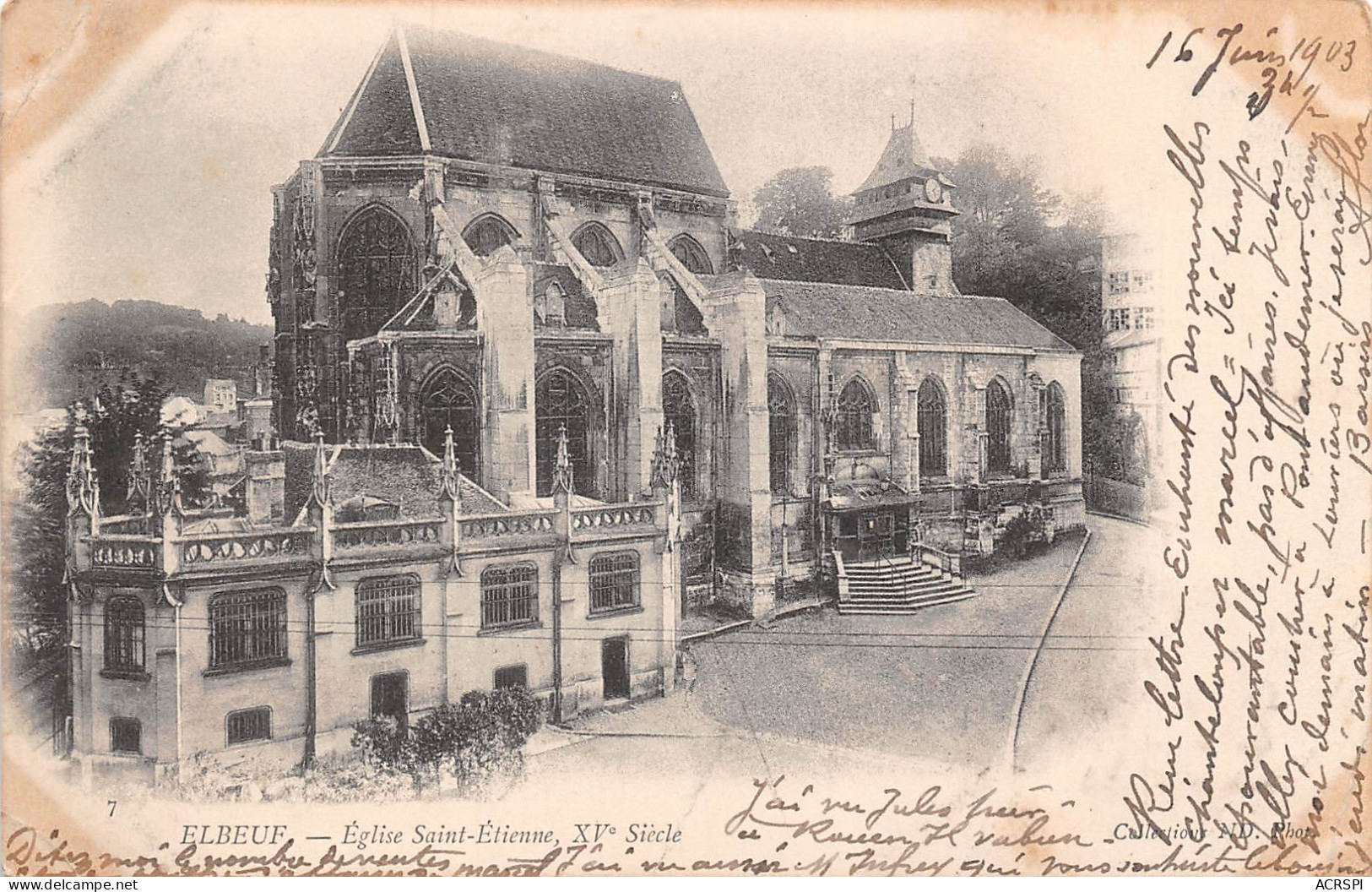 ELBEUF église Saint étienne  61 (scan Recto-verso)MA2297Bis - Elbeuf