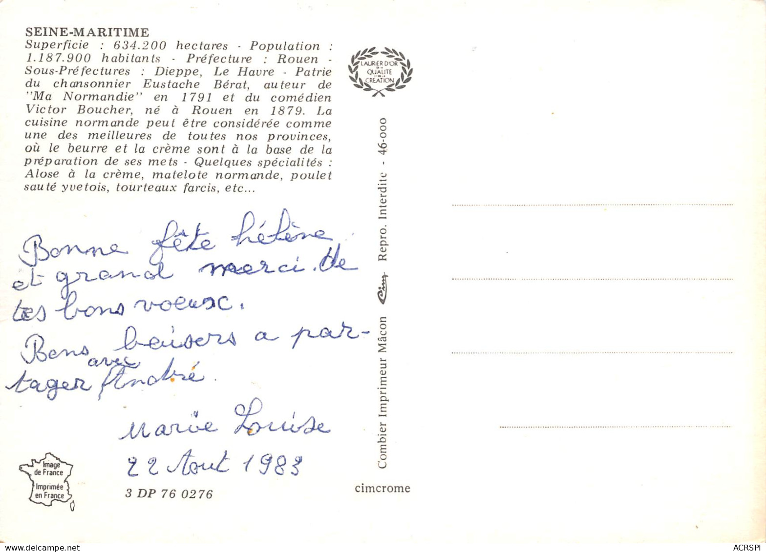 76 SEINE MARITIME Cate Du Département Map  66 (scan Recto-verso)MA2297Bis - Other & Unclassified