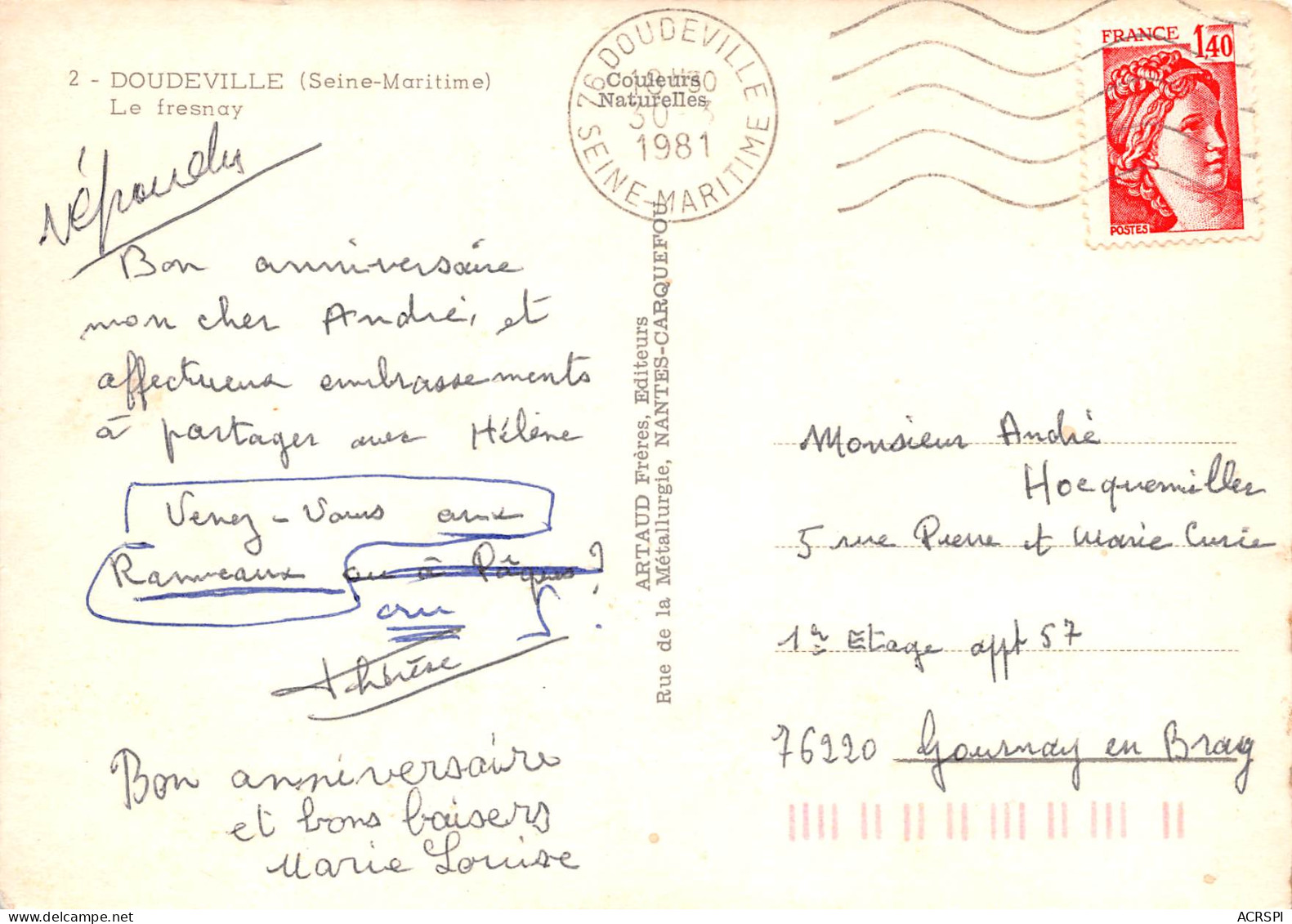 DOUDEVILLE  Le Fresnay  67 (scan Recto-verso)MA2297Bis - Other & Unclassified