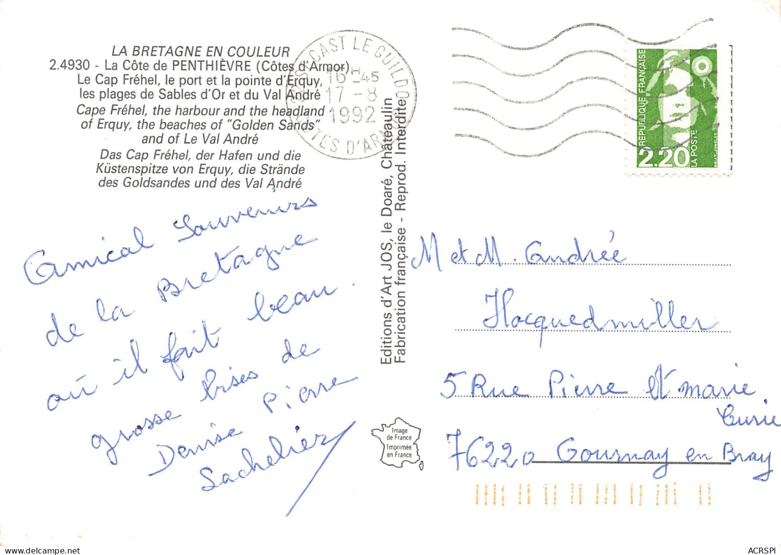 PENTHIEVRE  La Cote  42 (scan Recto-verso)MA2297Ter - Other & Unclassified