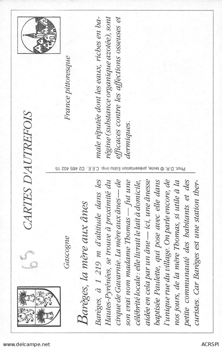 Barèges  Paysanne Et Sa Monture  29 (scan Recto-verso)MA2297Und - Cauterets