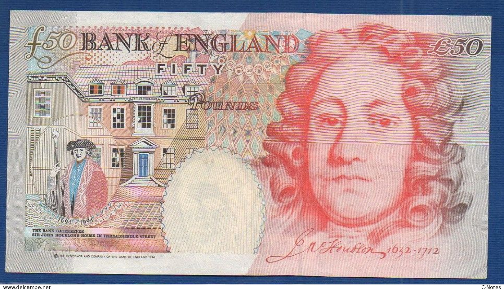 GREAT BRITAIN - P.388c – 50 Pounds 1994 XF/aUNC,  S/n M27 302721 - 50 Pond