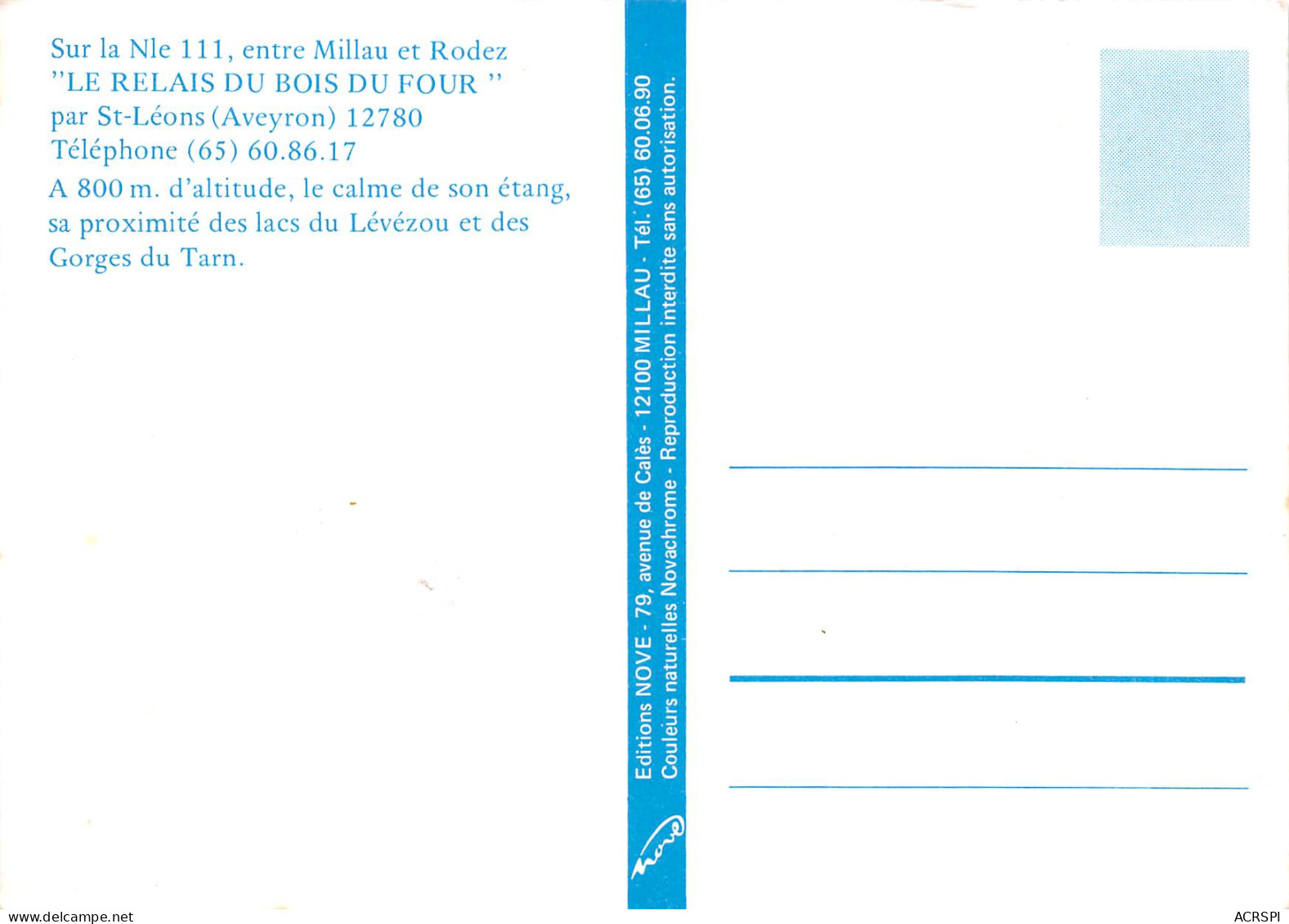 Le RELAIS DU BOIS DU FOUR Par Saint Léon Aveyron Entre Millau Et Rodez  5   (scan Recto-verso)MA2299 - Millau