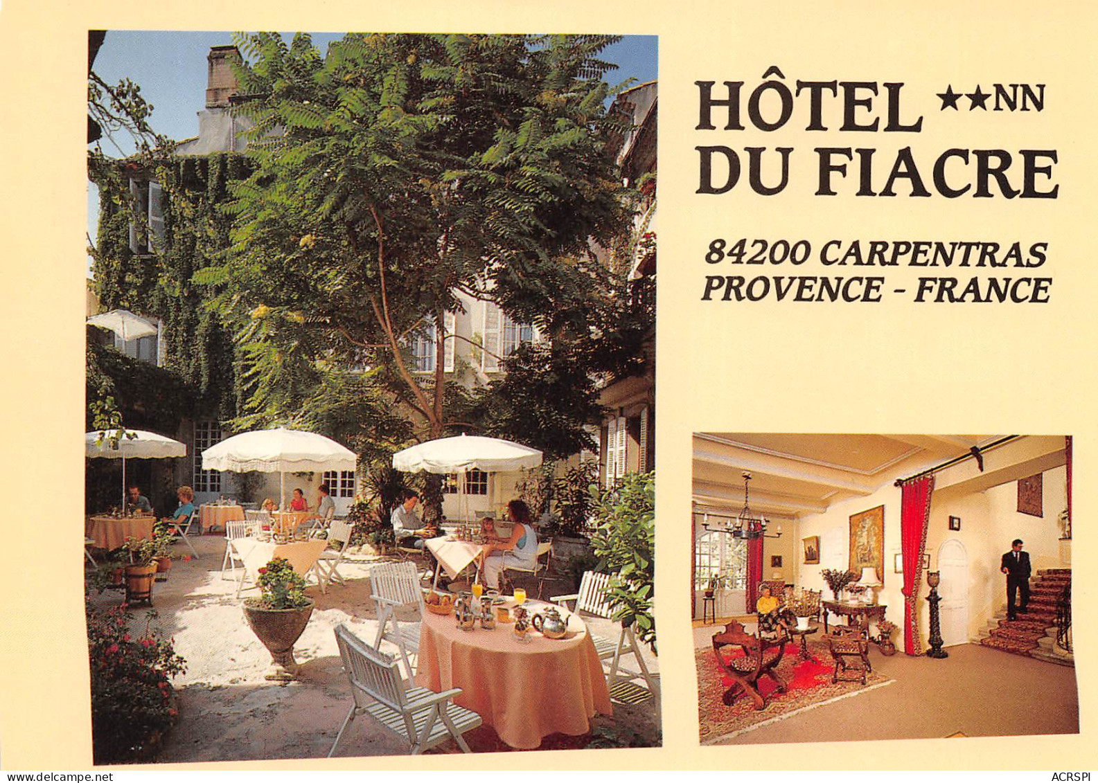 CARPENTRAS Hotel Du Fiacre   24   (scan Recto-verso)MA2299 - Carpentras