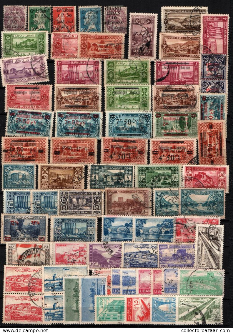 Liban Lebanon A Very Nice Stamp Lot Used Postmarks Early Stamps High Catalogue Value - Líbano