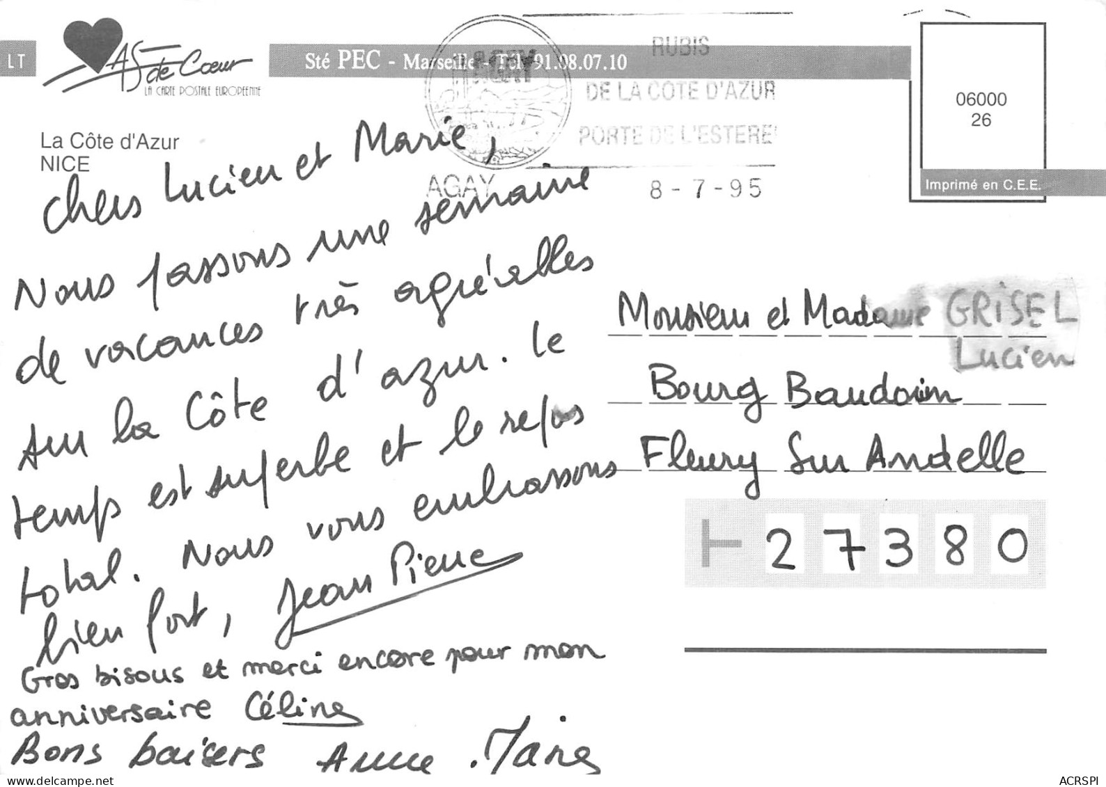 NICE Negresco  Au Crépuscule  44 (scan Recto-verso)MA2299Ter - Cafés, Hotels, Restaurants