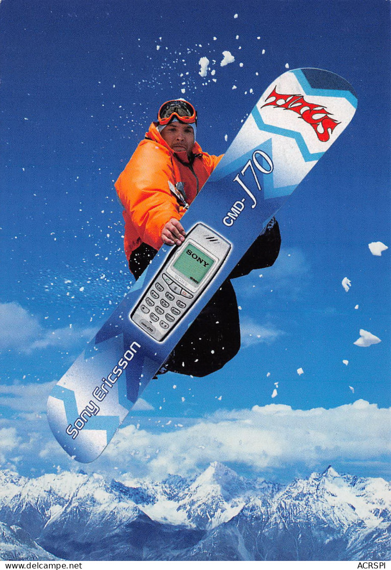 SONY ERICSSON  Snow Board Ski Publicité PUB Cmd J70  Téléphone  28 (scan Recto-verso)MA2299Und - Publicité